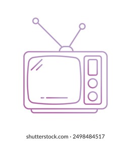 Icono de televisión con fondo blanco Vector Ilustración de stock