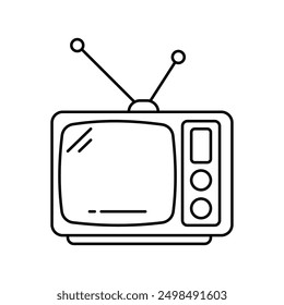 television icon with white background vector stock illustration