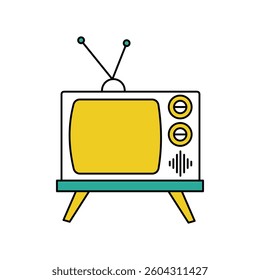 television icon with white background vector stock illustration
