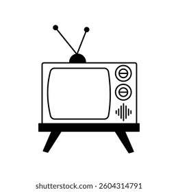 television icon with white background vector stock illustration