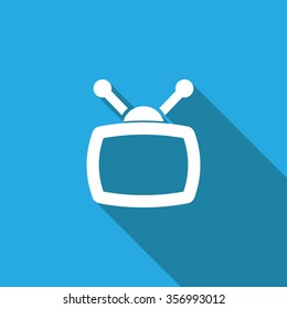 Television icon,long shadow