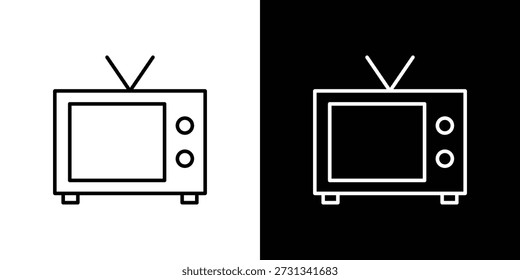Ícones de televisão Coleção de elementos simples.