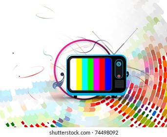 television illustration of abstract circle theme vector background.