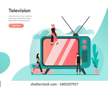 Television Illustration Concept. Modern flat design concept of web page design for website and mobile website.Vector illustration EPS 10