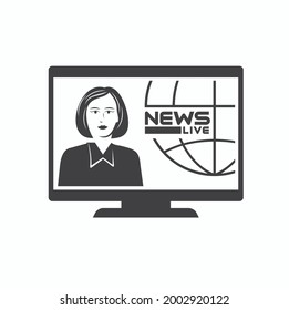 television illustration of live news, vector art.