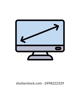 Ilustración vectorial de iconos de pulgadas de televisión