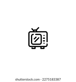 Television incomplete line art icon template