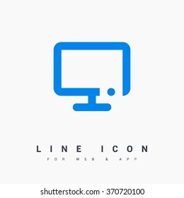 Television isolated minimal single flat icon. Technology line vector icon for websites and mobile minimalistic flat design.