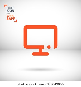 Television isolated minimal single flat icon. Technology line vector icon for websites and mobile minimalistic flat design.
