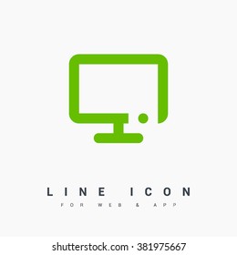 Television isolated minimal single flat icon. Technology line vector icon for websites and mobile minimalistic flat design.