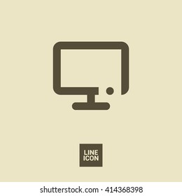 Television isolated minimal single flat icon. Technology line vector icon for websites and mobile minimalistic flat design.