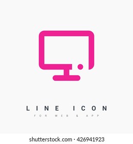 Television isolated minimal single flat icon. Technology line vector icon for websites and mobile minimalistic flat design.