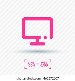 Television isolated minimal single flat icon. Technology line vector icon for websites and mobile minimalistic flat design.