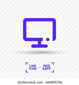 Television isolated minimal single flat icon. Technology line vector icon for websites and mobile minimalistic flat design.
