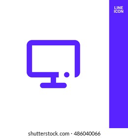 Television isolated minimal single flat icon. Technology line vector icon for websites and mobile minimalistic flat design.