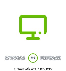 Television isolated minimal single flat icon. Technology line vector icon for websites and mobile minimalistic flat design.