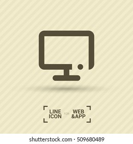 Television isolated minimal single flat icon. Technology line vector icon for websites and mobile minimalistic flat design.