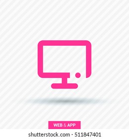 Television isolated minimal single flat icon. Technology line vector icon for websites and mobile minimalistic flat design.