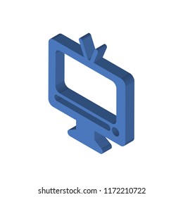 Television isometric left top view 3D icon