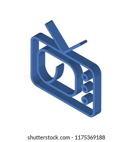 Television isometric left top view 3D icon