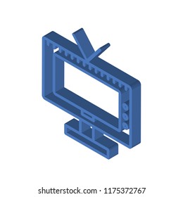 Television isometric left top view 3D icon