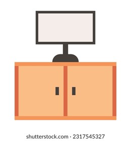 television item bedroom design illustration