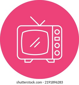 Imagen vectorial de icono de círculo de línea de televisión. También se puede usar para aplicaciones web, aplicaciones móviles y medios impresos.