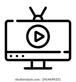 Fondo del icono de la línea de televisión