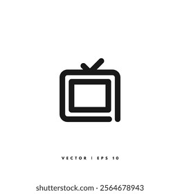 Television Line Icon. Editable Stroke