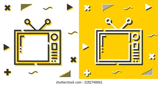 television line icon. Simple outline style.television linear sign. Vector illustration isolated on white background. Editable stroke EPS 10