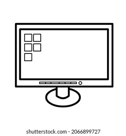 plantilla de diseño vectorial de icono de línea de televisión e ilustración con trazo editable.