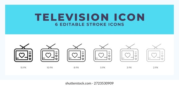 Icono de línea de televisión Ilustración vectorial. Estilos de moda.