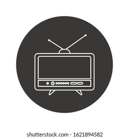 Television line icon vector style design