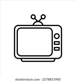 Television Line Icons Design Elements Illustration