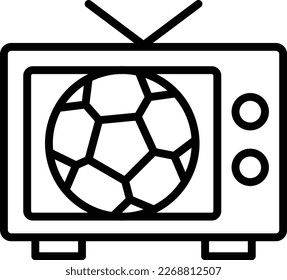 Television Line Vector Icon Design