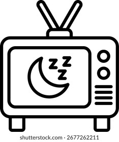 Design de ícone de vetor de linha de televisão