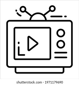 Television line vector Icon. that can be easily modified or edit