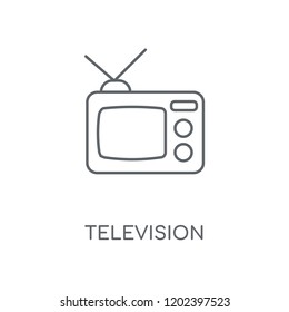 Television linear icon. Television concept stroke symbol design. Thin graphic elements vector illustration, outline pattern on a white background, eps 10.