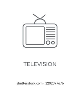 Television linear icon. Television concept stroke symbol design. Thin graphic elements vector illustration, outline pattern on a white background, eps 10.