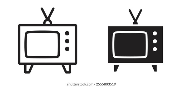 Television liner icon vector set.