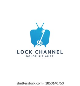 diseño del logotipo de espacio negativo para televisión y bloqueo