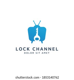 diseño del logotipo de espacio negativo para televisión y bloqueo