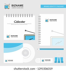 Television Logo, Calendar Template, CD Cover, Diary and USB Brand Stationary Package Design Vector Template