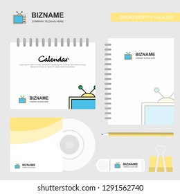 Television Logo, Calendar Template, CD Cover, Diary and USB Brand Stationary Package Design Vector Template