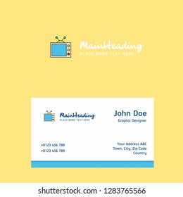 Television logo Design with business card template. Elegant corporate identity. - Vector