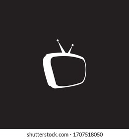 television logo design simple white black background 