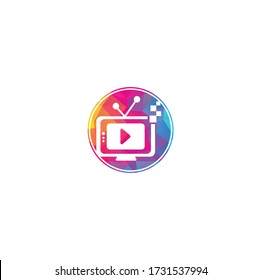 Television logo design. TV media logo design. TV Service Logo Template Design.	