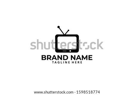 television logo icon vector isolated