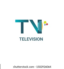 television logo letters icon flat design