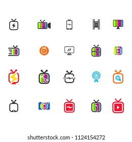 television logo. tv icon. screen symbol.vector eps 08.